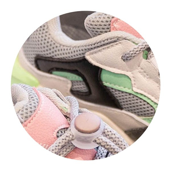 Παιδικά πάνινα παπούτσια με τραχιά σόλα και κορδόνια για κορίτσια - οικολογικό δέρμα