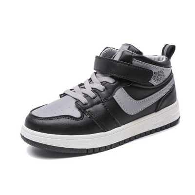 Παιδικά πάνινα παπούτσια με κορδόνια και επίπεδη σόλα - μαύρο χρώμα