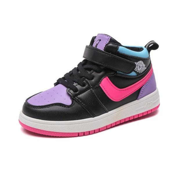 Παιδικά πάνινα παπούτσια με κορδόνια και επίπεδη σόλα - μαύρο χρώμα