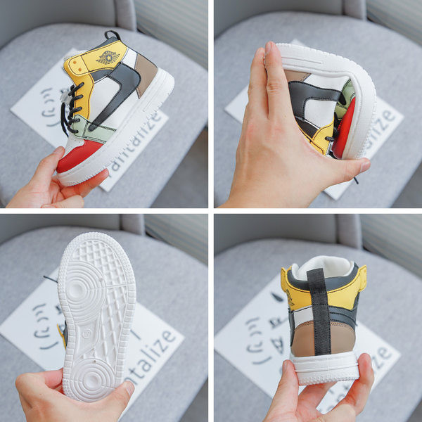 Παιδικά μοντέρνα αθλητικά παπούτσια από faux δέρμα για αγόρια