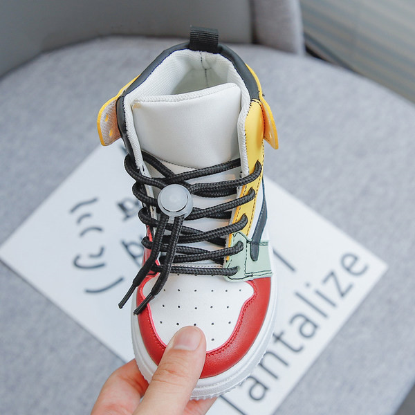 Παιδικά μοντέρνα αθλητικά παπούτσια από faux δέρμα για αγόρια