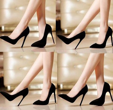 Γυναικεία σουέντ παπούτσια με ψηλό τακούνι 11,5 εκ. μυτερό μοντέλο