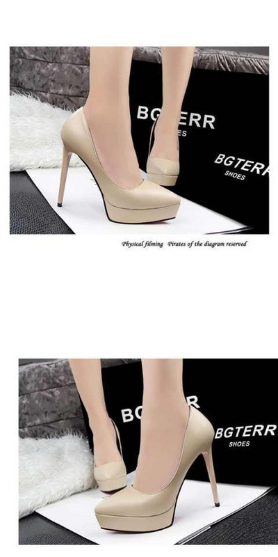 Νέο μοντέλο γυναικεία παπούτσια  από faux δέρμα με τακούνι ύψους 12 εκατοστών