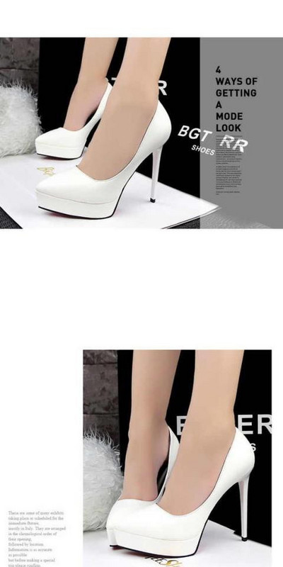 Νέο μοντέλο γυναικεία παπούτσια  από faux δέρμα με τακούνι ύψους 12 εκατοστών