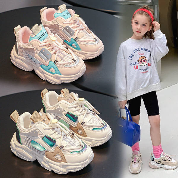 Stilīgas bērnu kedas ar šņorēm un rupju zoli meitenēm