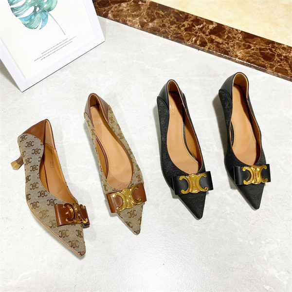 Νέο μοντέλο γυναικεία παπούτσια μυτερό μοντέλο - δύο χρώματα