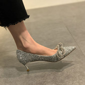 Γυναικεία  παπούτσια με γυαλιστερά σωματίδια και πέτρες
