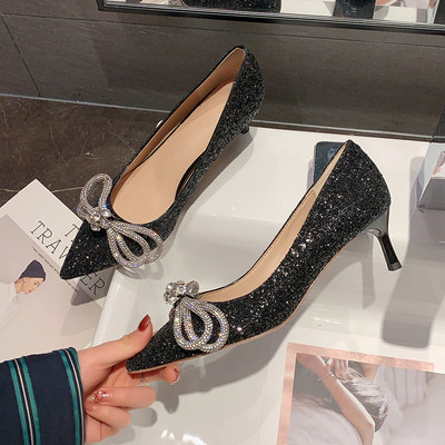 Γυναικεία  παπούτσια με γυαλιστερά σωματίδια και πέτρες