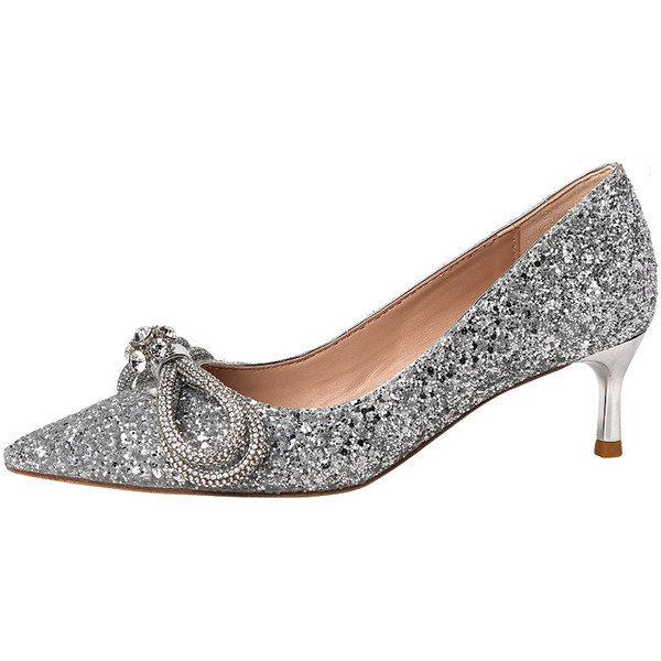 Γυναικεία  παπούτσια με γυαλιστερά σωματίδια και πέτρες