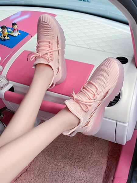 Γυναικεία αθλητικά παπούτσια αναπνεύσημα με τραχιά σόλα και κορδόνια