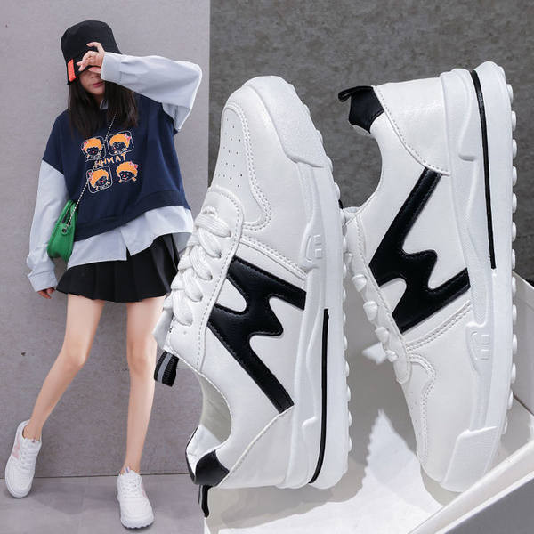 Tenisi dama din piele ecologica cu sireturi si inscriptionare