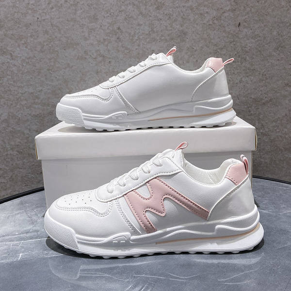 Tenisi dama din piele ecologica cu sireturi si inscriptionare