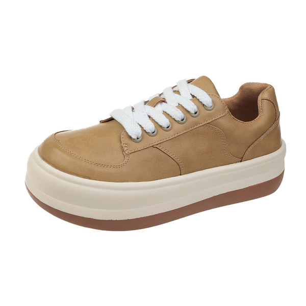 Casual αθλητικά παπούτσια από οικολογικό δέρμα με επίπεδη σόλα και κορδόνια