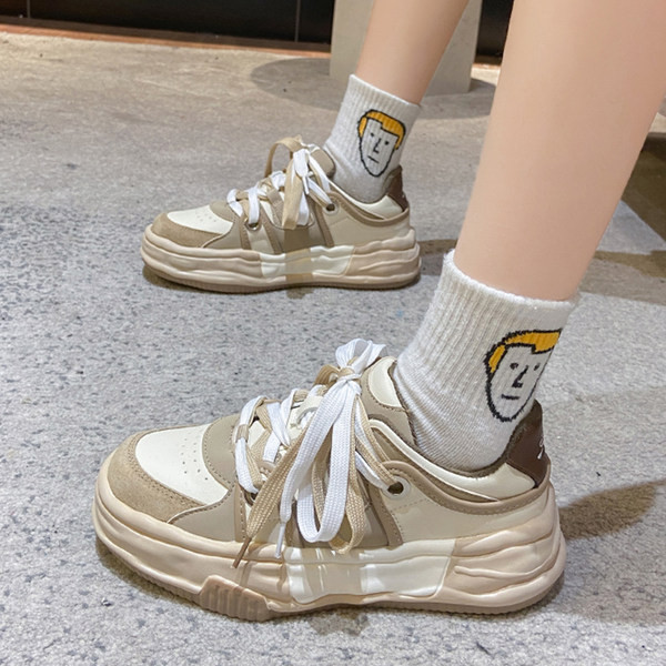 Tenisi casual dama cu talpa groasa - in doua culori