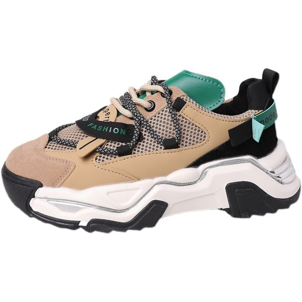 Πολύχρωμα γυναικεία αθλητικά παπούτσια με πλέγμα και σόλα 5 εκ