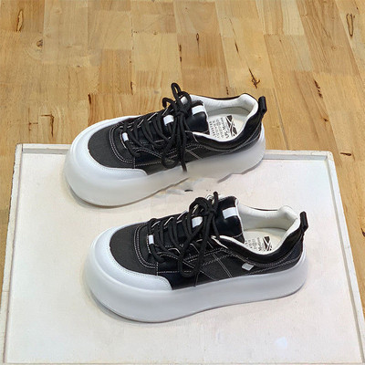 Γυναικεία αντιολισθητικά πάνινα παπούτσια με χοντρές σόλες και κορδόνια