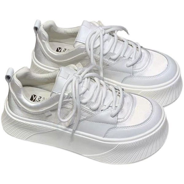 Γυναικεία αντιολισθητικά πάνινα παπούτσια με χοντρές σόλες και κορδόνια