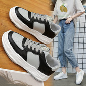 Γυναικεία έκο δερμάτινα αθλητικά παπούτσια με κορδόνια και επιγραφή