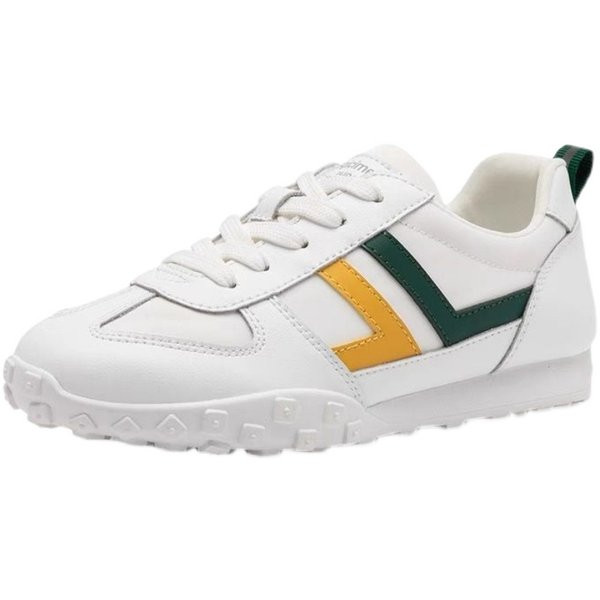 Γυναικεία οικολογικά δερμάτινα αθλητικά παπούτσια με κορδόνια και επιγραφή