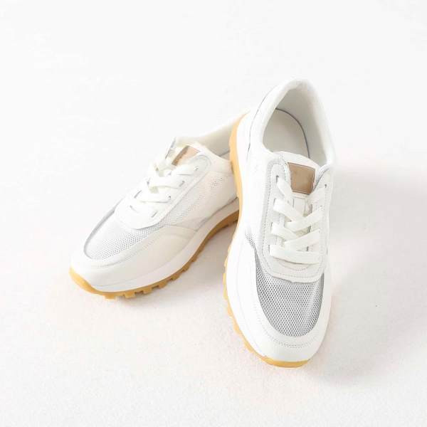 Γυναικεία αθλητικά παπούτσια καθημερινά  από οικολογικό δέρμα και πλέγμα