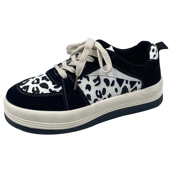 Adidași casual cu talpă plată și imprimeu animal