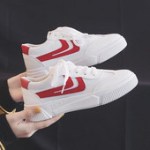 Γυναικεία sneakers άνοιξη-φθινόπωρο με επίπεδη σόλα και κορδόνια