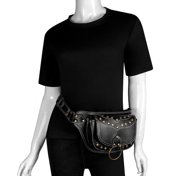 Μοντέρνα ανδρική τσάντα ώμου με μεταλλικά τρουξ