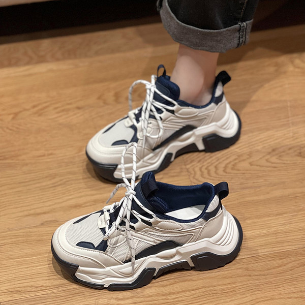 Tenisi dama respirabili cu platforma de 5 cm