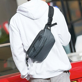 Ανδρική καθημερινή τσάντα ώμου με φερμουάρ μπροστά