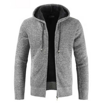 Paprastas vyriškas megztinis su gobtuvu ir kaklaraiščiais