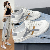 Νέο μοντέλο γυναικεία αθλητικά παπούτσια πό οικολογικό δέρμα με κορδόνια - δύο χρώματα