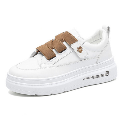 Γυναικεία αθλητικά παπούτσια με χρωματιστά κορδόνια,  velcro και κέντημα