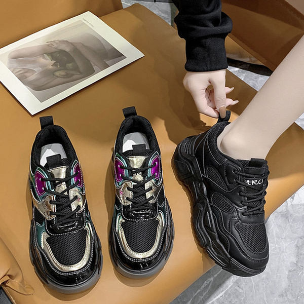 Γυναικεία casual αθλητικά παπούτσια με κορδόνια και σόλα 4,5 εκ