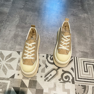 Ženske platnene tenisice s toplom postavom i ravnim potplatom