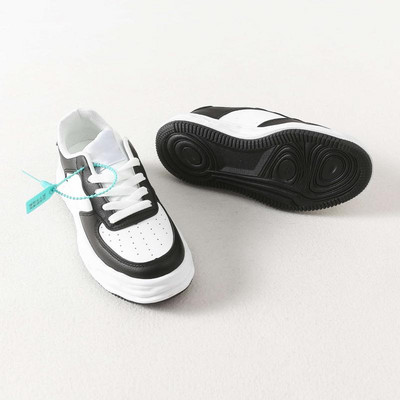 Casual αθλητικά παπούτσια από διάτρητο οικολογικό δέρμα με κορδόνια