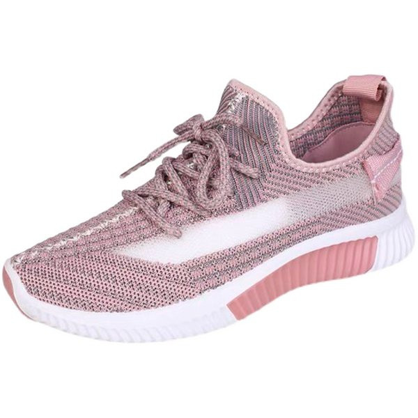 Γυναικεία υφασμάτινα αθλητικά παπούτσια με επίπεδη σόλα και κορδόνια