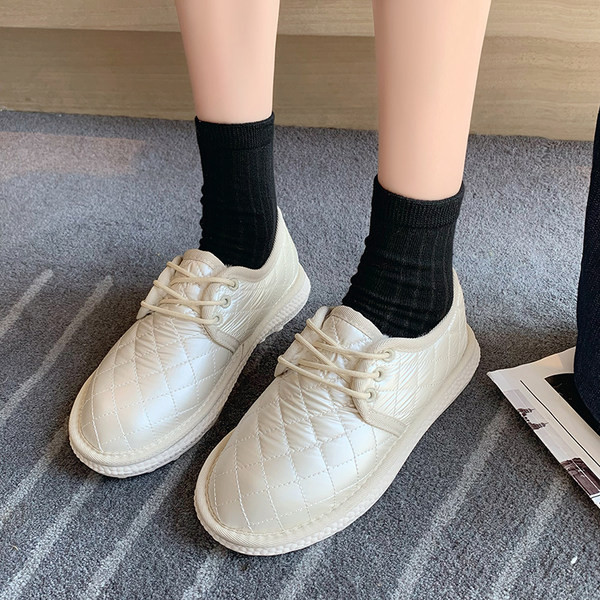 Γυναικεία έκο δερμάτινα παπούτσια με ζεστή φόδρα κατάλληλα για το χειμώνα