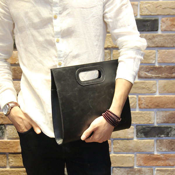 Κομψή ανδρική τσάντα από οικολογικό δέρμα απλό μοντέλο