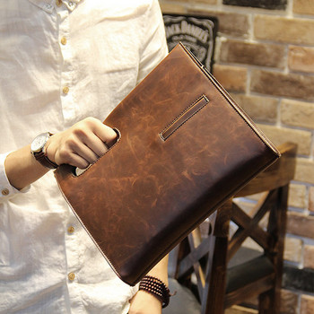 Модерна мъжка ръчна чанта от еко кожа изчистен модел