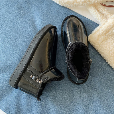 Γυναικείες μπότες casual με ζεστή φόδρα και φερμουάρ