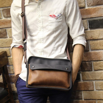 Мъжка актуална чанта за през рамото от еко кожа