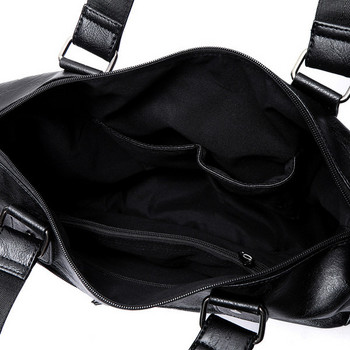 Κομψή ανδρική τσάντα με κοντή και μακριά λαβή από οικολογικό δέρμα