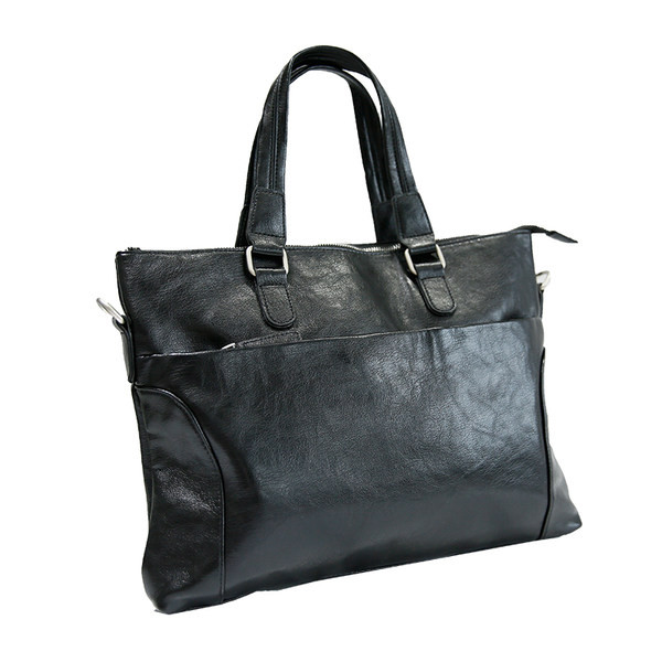 Ανδρική τσάντα με φερμουάρ από οικολογικό δέρμα, απλό μοντέλο