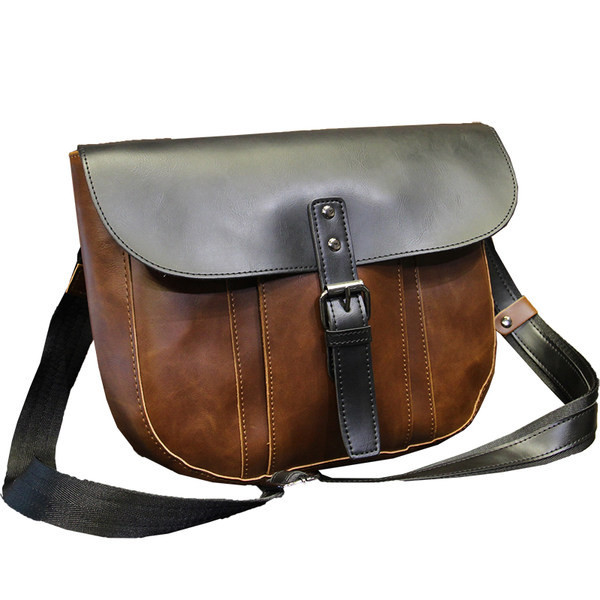 Geantă casual bărbătească din piele ecologică cu cataramă