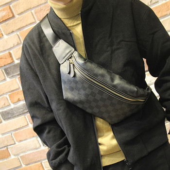 Мъжка модерна чанта с цип за през рамото