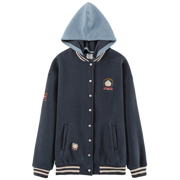 Geaca casual dama cu gluga si broderie