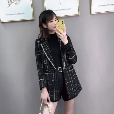 Γυναικείο καρό μπουφάν με τσέπες