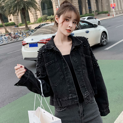 Γυναικείο τζιν μπουφάν με κουμπιά και κλασικό γιακά - δύο μοντέλα