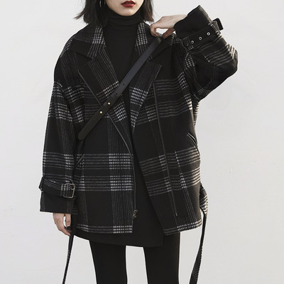 Μοντέρνο γυναικείο παλτό φαρδύ μοντέλο με φερμουάρ