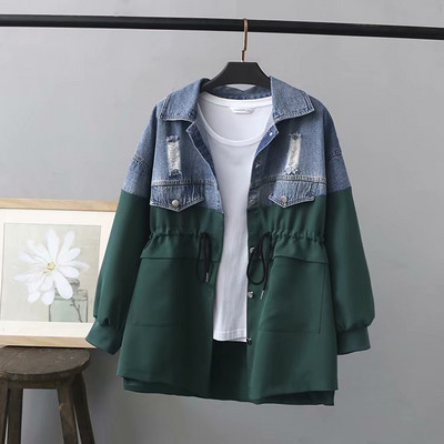 Geaca de dama primavara-toamna cu cravate si motive rupte